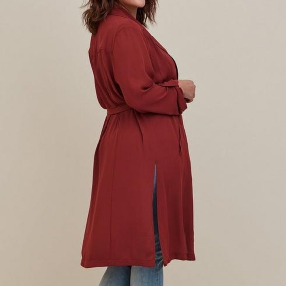 Torrid Georgette Drape Trench Jacket - Picture 4 of 9